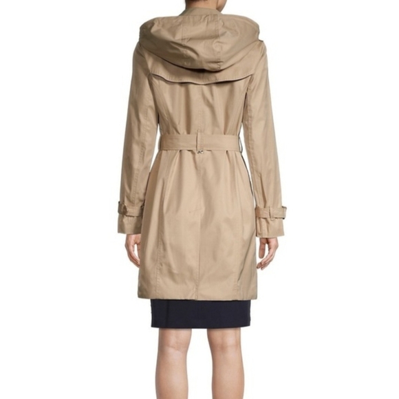 Michael Michael Kors Beige Double-Breasted Trench Coat, Women's Medium - Picture 3 of 10